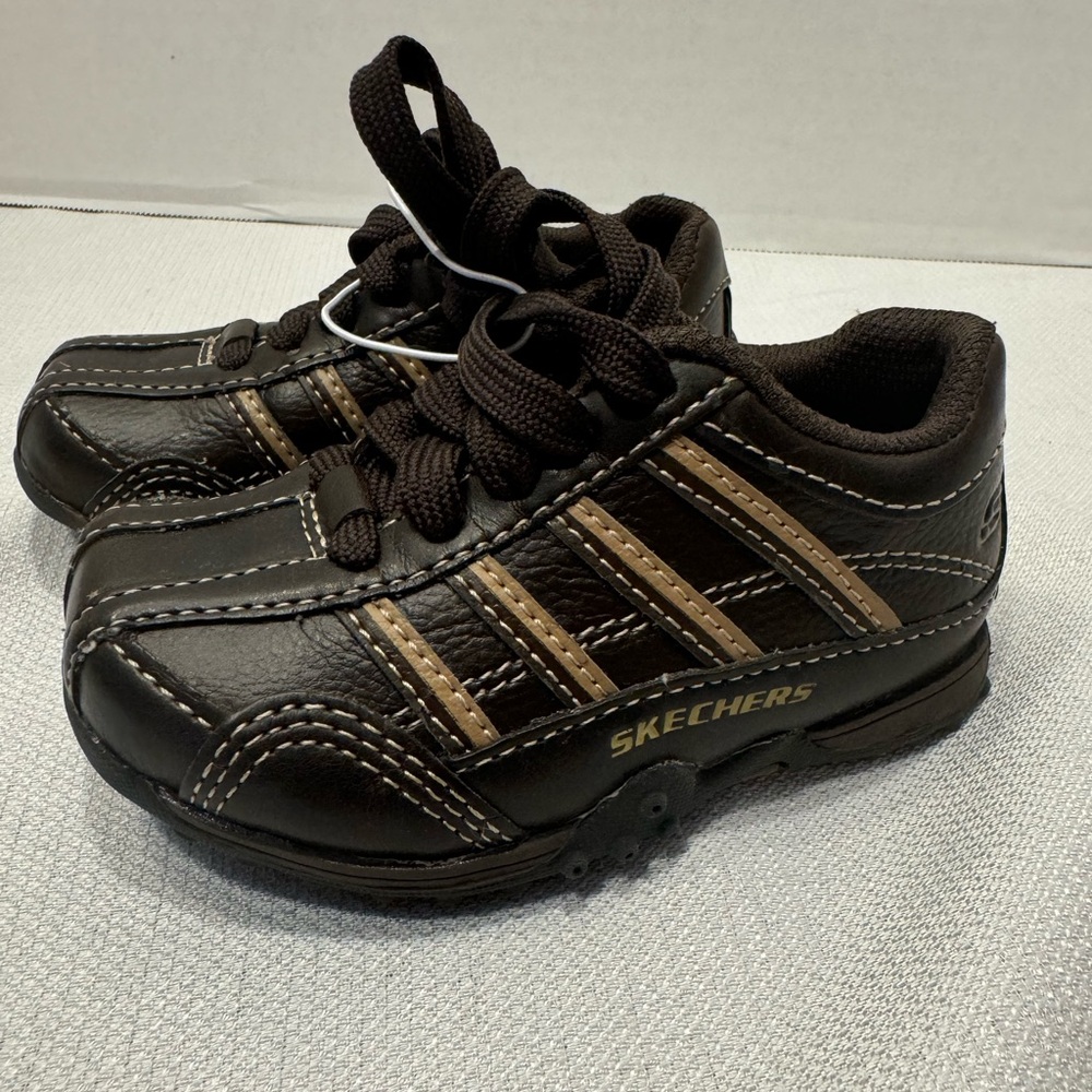 Toddler Boys Skechers Lifestyle Brand 92 Oxford Lace Up Shoes, Brown, Size 5.5